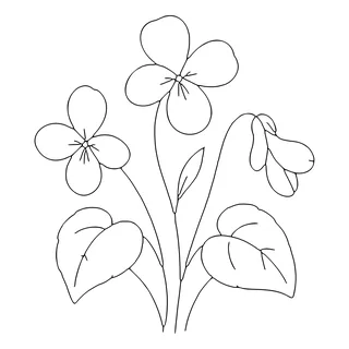 Risco: Buquê de violetas
